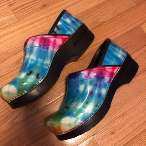 Tie Dye Dansko Nursing Clogs 38